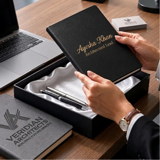 Personalized premium Diary, Metal Black Pen Gift Set GD106 - GloriousGifts.Pk | Pakistan's 1 Office & Home Decoration Brand