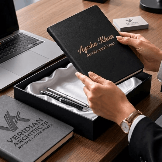 Personalized premium Diary, Metal Black Pen Gift Set GD106 - GloriousGifts.Pk | Pakistan's 1 Office & Home Decoration Brand