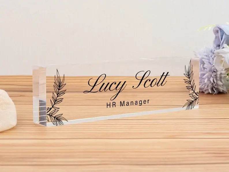 Personalized Transparent Desk Plate | GT012 - GloriousGifts.Pk | Pakistan's 1 Office & Home Decoration Brand