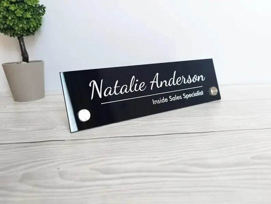 Custom Acrylic Desk Nameplate Name Title | GT014 - GloriousGifts.Pk | Pakistan's 1 Office & Home Decoration Brand