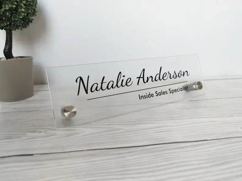 Custom Acrylic Desk Nameplate Name Title | GT014 - GloriousGifts.Pk | Pakistan's 1 Office & Home Decoration Brand