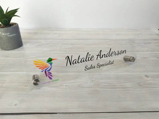 Custom Acrylic Desk Nameplate Name Title | GT014 - GloriousGifts.Pk | Pakistan's 1 Office & Home Decoration Brand