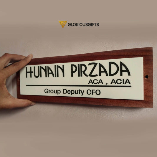 Acrylic&Wood Door Name Plate | GD007 - GloriousGifts.Pk | Pakistan's 1 Office & Home Decoration Brand