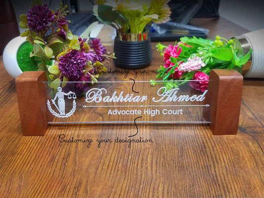 Transparent Acrylic Desk Plate | GT002 - GloriousGifts.Pk | Pakistan's 1 Office & Home Decoration Brand