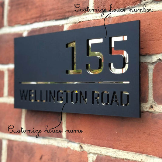 Matte Black & Silver Mirror Name Plate | GN008 - GloriousGifts.Pk | Pakistan's 1 Office & Home Decoration Brand