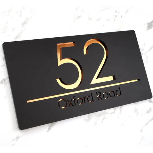 Golden Mirror House Name Plaque | GN010 - GloriousGifts.Pk | Pakistan's 1 Office & Home Decoration Brand