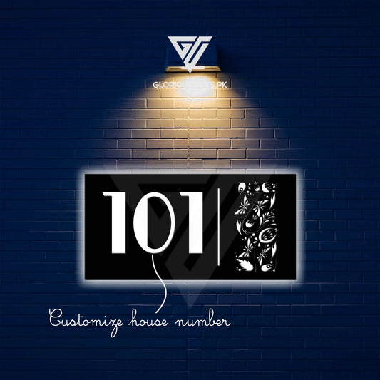 Custom LED House Number Sign | GN020 - GloriousGifts.Pk | Pakistan's 1 Office & Home Decoration Brand