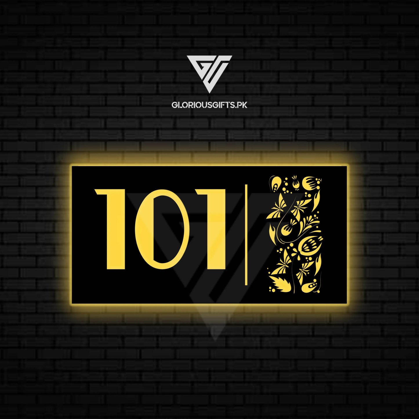 Custom LED House Number Sign | GN020 - GloriousGifts.Pk | Pakistan's 1 Office & Home Decoration Brand