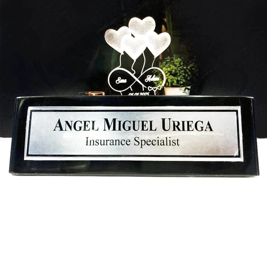 Solid Acrylic Triangle Desk Plate | GT007 - GloriousGifts.Pk | Pakistan's 1 Office & Home Decoration Brand