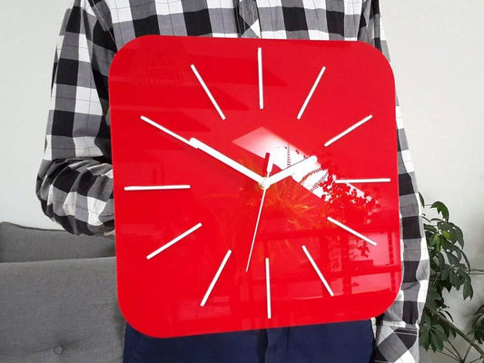 Clock HIPNOTIC Large Red Silent Clock | GC002 - GloriousGifts.Pk | Pakistan's 1 Office & Home Decoration Brand