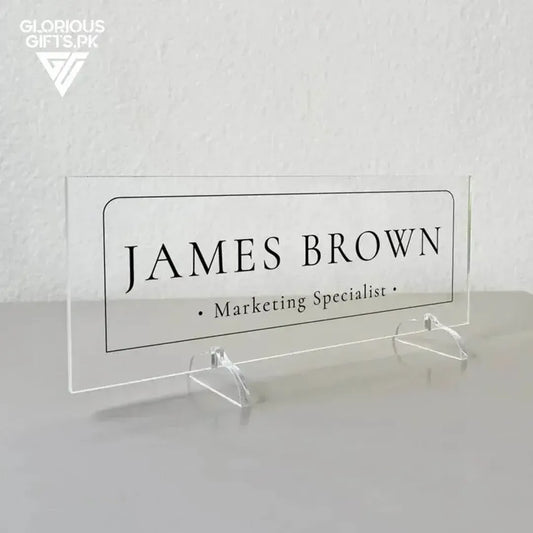 Custom Acrylic Desk Plate Clear | GT011