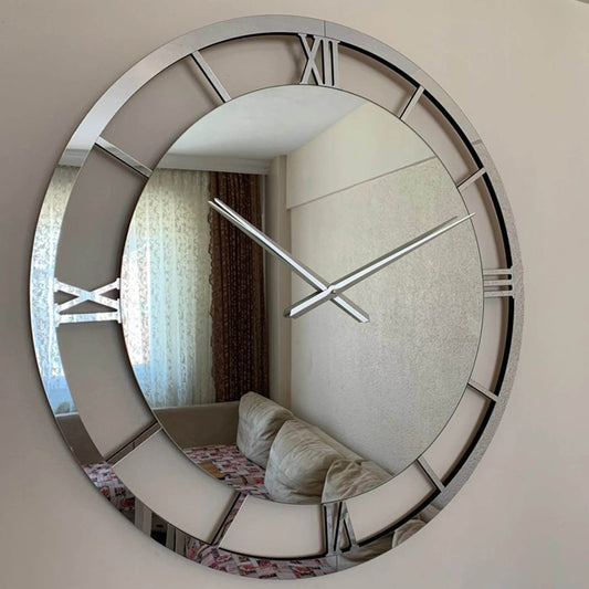 Modern Large Mirrored Clock Silver Numerals | GC011 - GloriousGifts.Pk | Pakistan's 1 Office & Home Decoration Brand