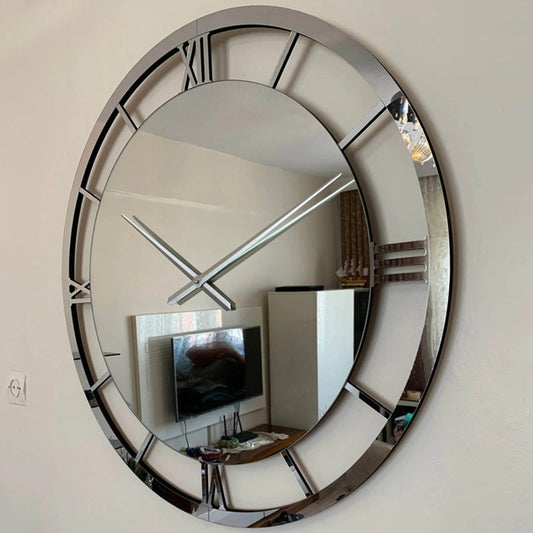 Modern Large Mirrored Clock Silver Numerals | GC011 - GloriousGifts.Pk | Pakistan's 1 Office & Home Decoration Brand