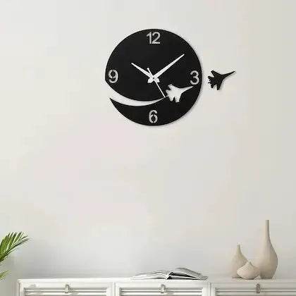 Airplane Round Wooden Clock for Living Room | GC004 - GloriousGifts.Pk | Pakistan's 1 Office & Home Decoration Brand