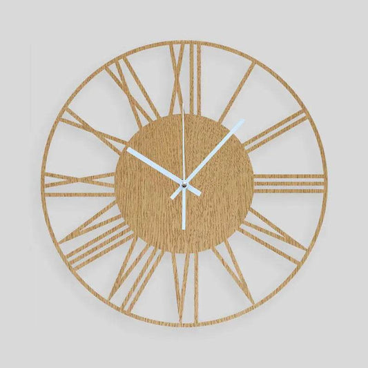 Roman Wooden Wall Clock Minimalist Design | GC015 - GloriousGifts.Pk | Pakistan's 1 Office & Home Decoration Brand