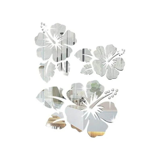 Rose Flower Leaves Silver Mirror Acrylic GW002 - GloriousGifts.Pk | Pakistan's 1 Office & Home Decoration Brand