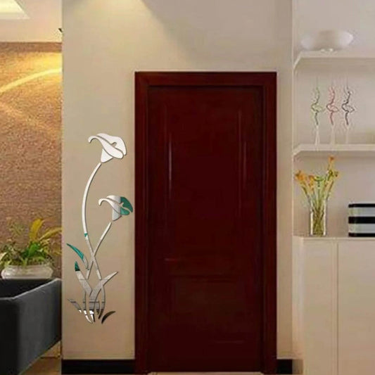 Flower Blossom Silver Mirror Reflective Wall Stickers GW004 - GloriousGifts.Pk | Pakistan's 1 Office & Home Decoration Brand