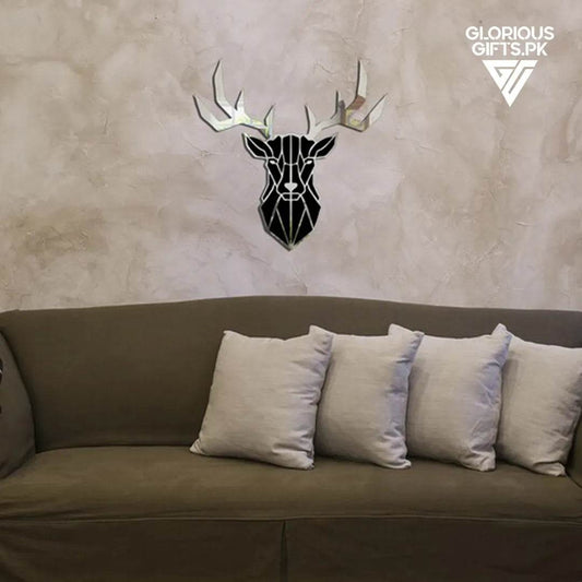 Deer Head Acrylic Mirror Wall Décor | GW010 - GloriousGifts.Pk | Pakistan's 1 Office & Home Decoration Brand