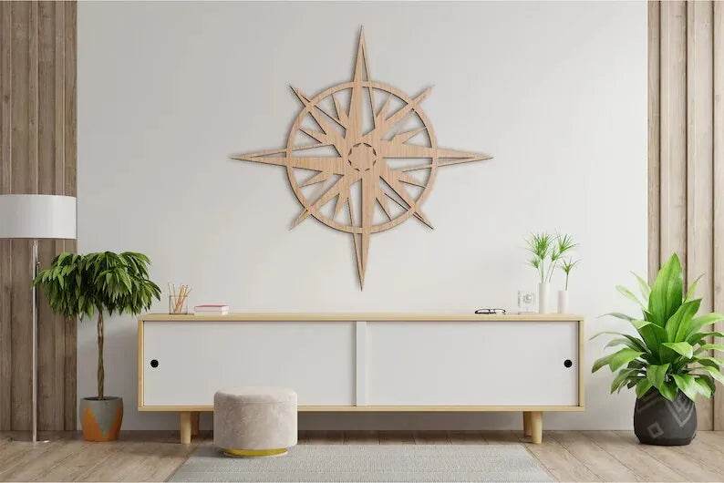 Wooden Compass Wall Art Nursery Décor |GW015 - GloriousGifts.Pk | Pakistan's 1 Office & Home Decoration Brand