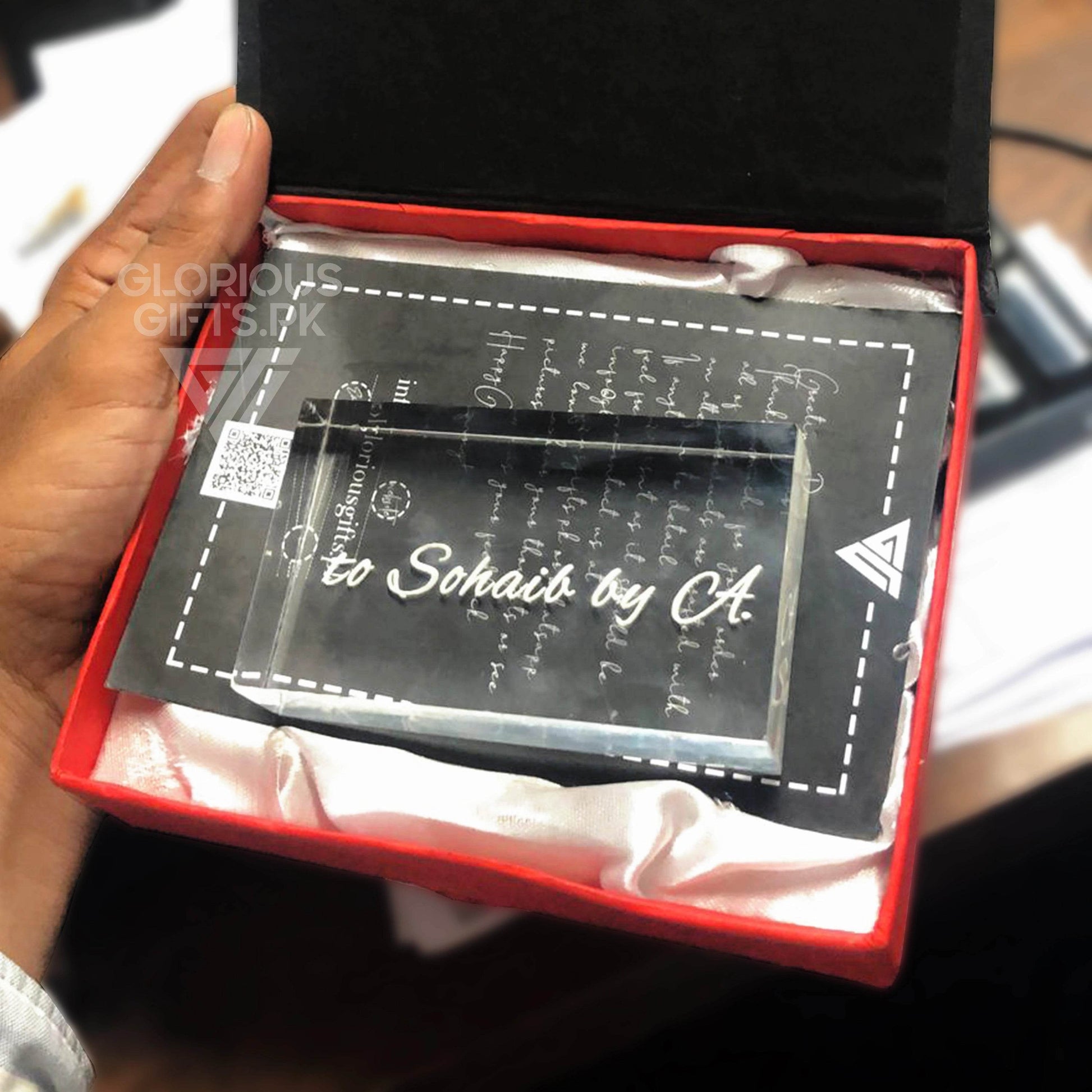 Custom Transparent Paperweight Engraved | GX008 - GloriousGifts.Pk | Pakistan's 1 Office & Home Decoration Brand