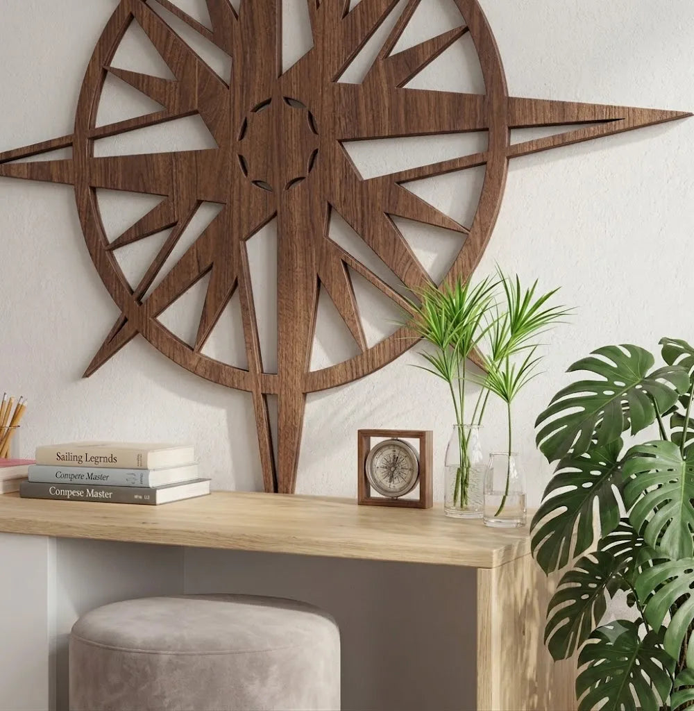 Wooden Compass Wall Art Nursery Décor |GW015