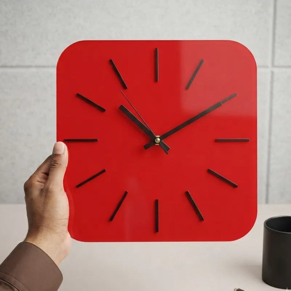 Clock HIPNOTIC Large Red Silent Clock | GC002 - GloriousGifts.Pk | Pakistan's 1 Office & Home Decoration Brand
