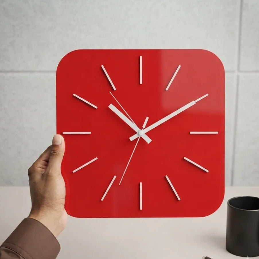 Clock HIPNOTIC Large Red Silent Clock | GC002 - GloriousGifts.Pk | Pakistan's 1 Office & Home Decoration Brand