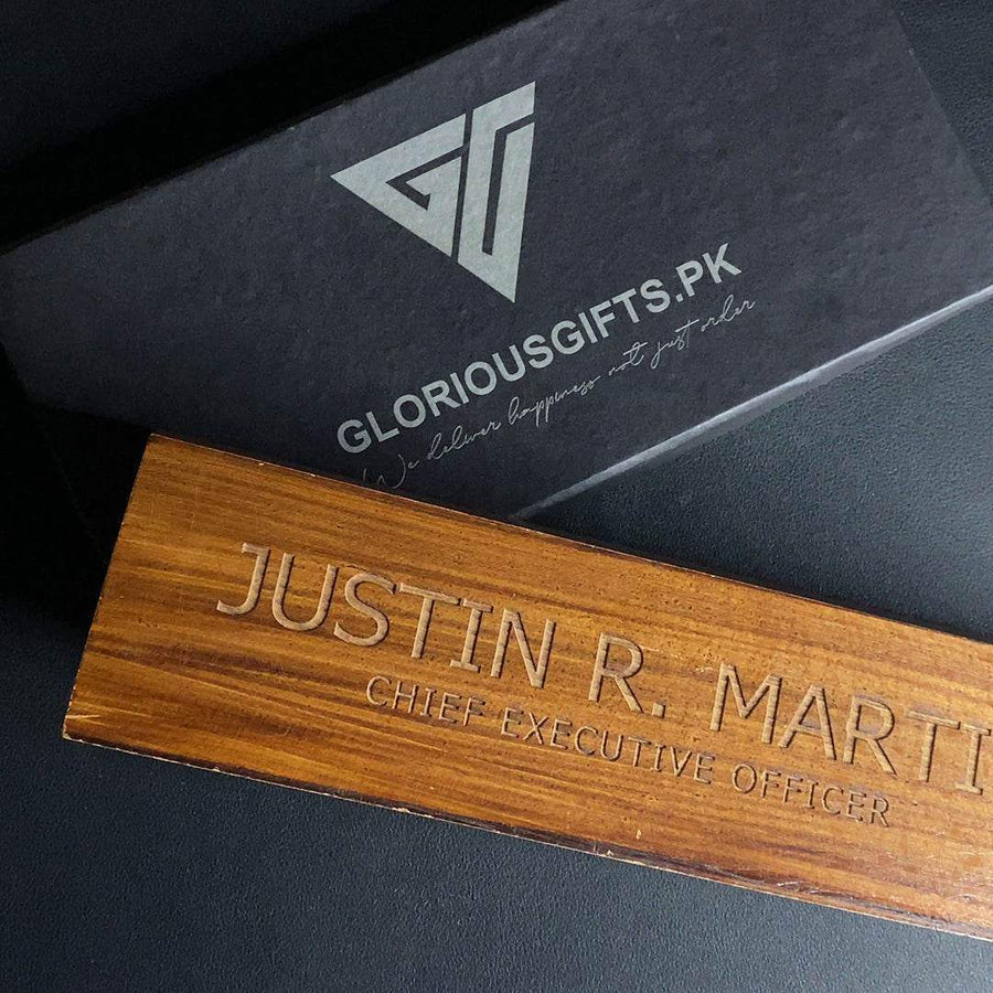 Wooden Desk Name Plate | GT009
