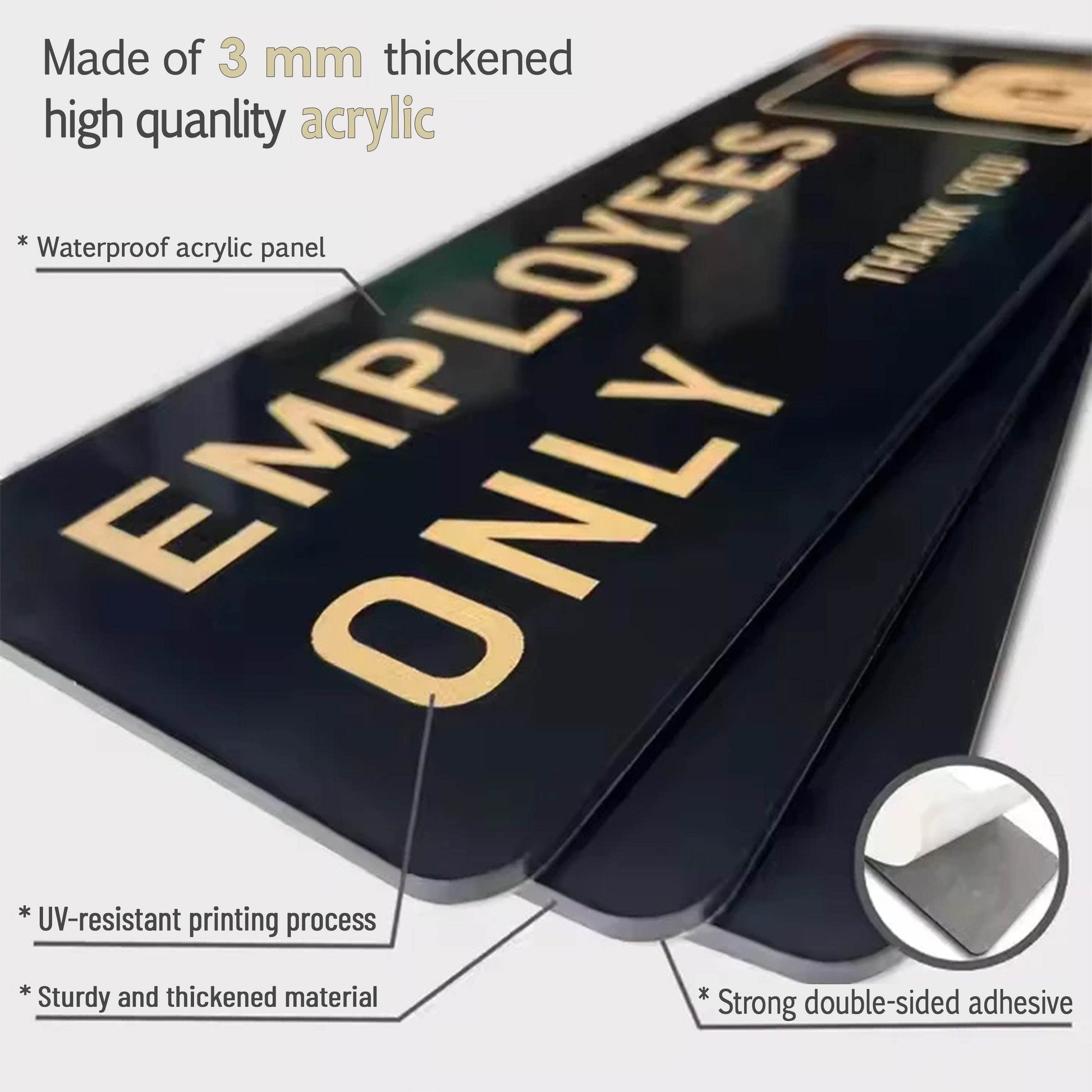 Securun Employees Only Door Sign | GD011 - GloriousGifts.Pk | Pakistan's 1 Office & Home Decoration Brand