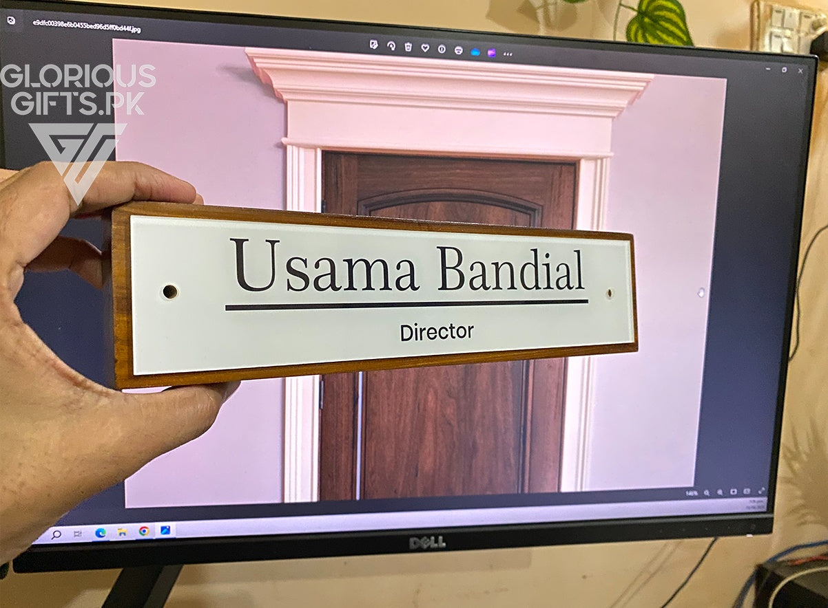Chemical Wooden Door Name Plate | GD008