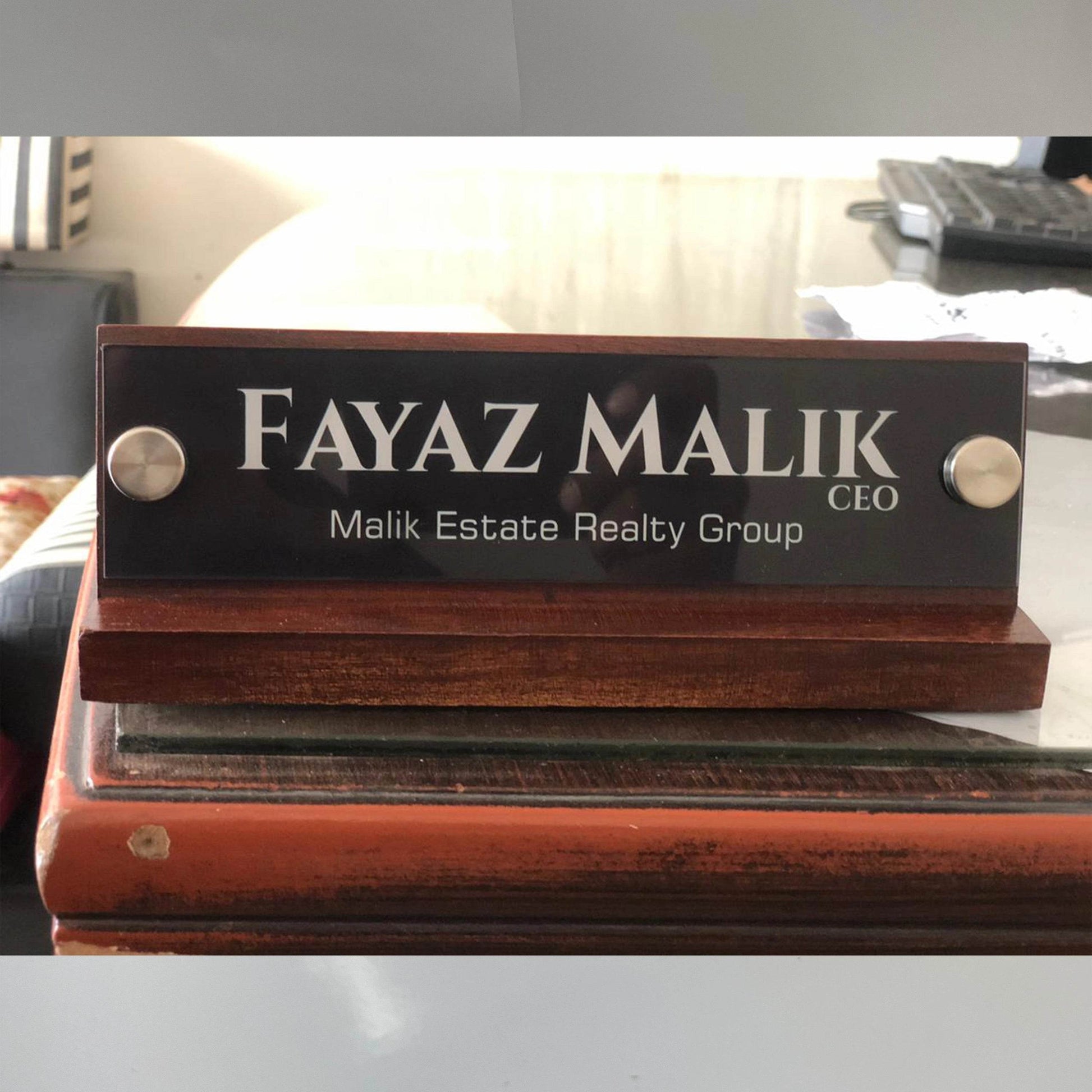 Table Name Plate with Card & Pen Holder | GT010 - GloriousGifts.Pk | Pakistan's 1 Office & Home Decoration Brand