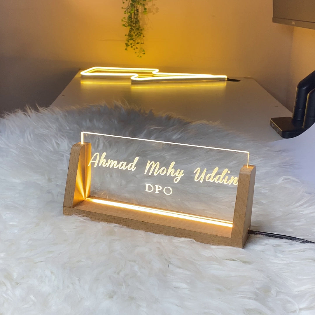 Custom Office Desk Plate with LED Light | GT008