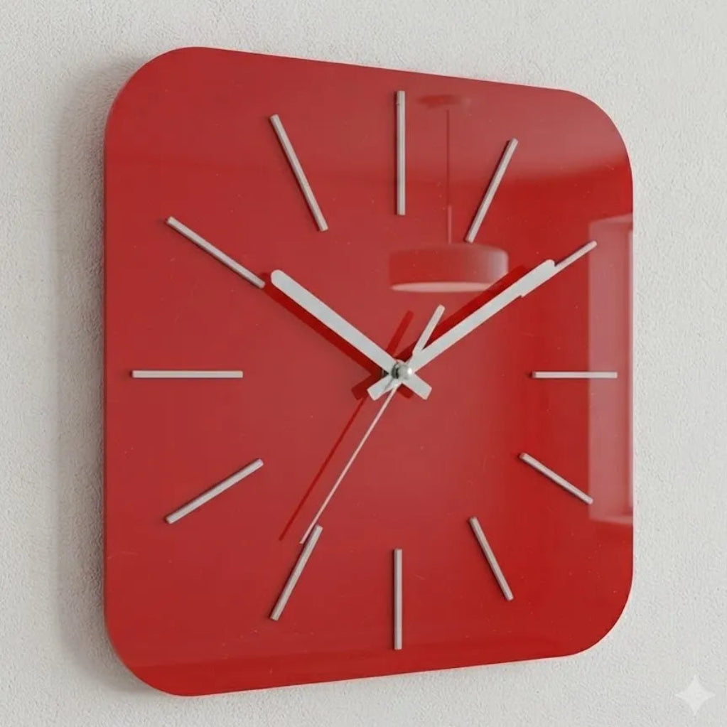 Clock HIPNOTIC Large Red Silent Clock | GC002 - GloriousGifts.Pk | Pakistan's 1 Office & Home Decoration Brand