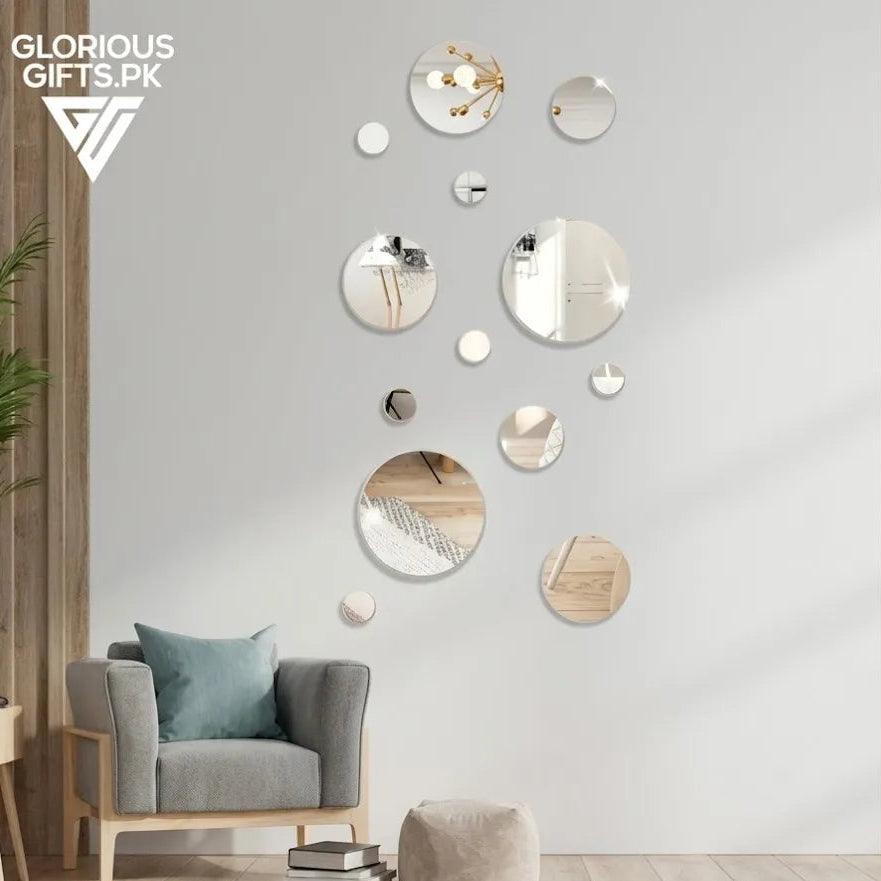 Set of Acrylic Mirror Wall Decals  Decorative Circles |GW013