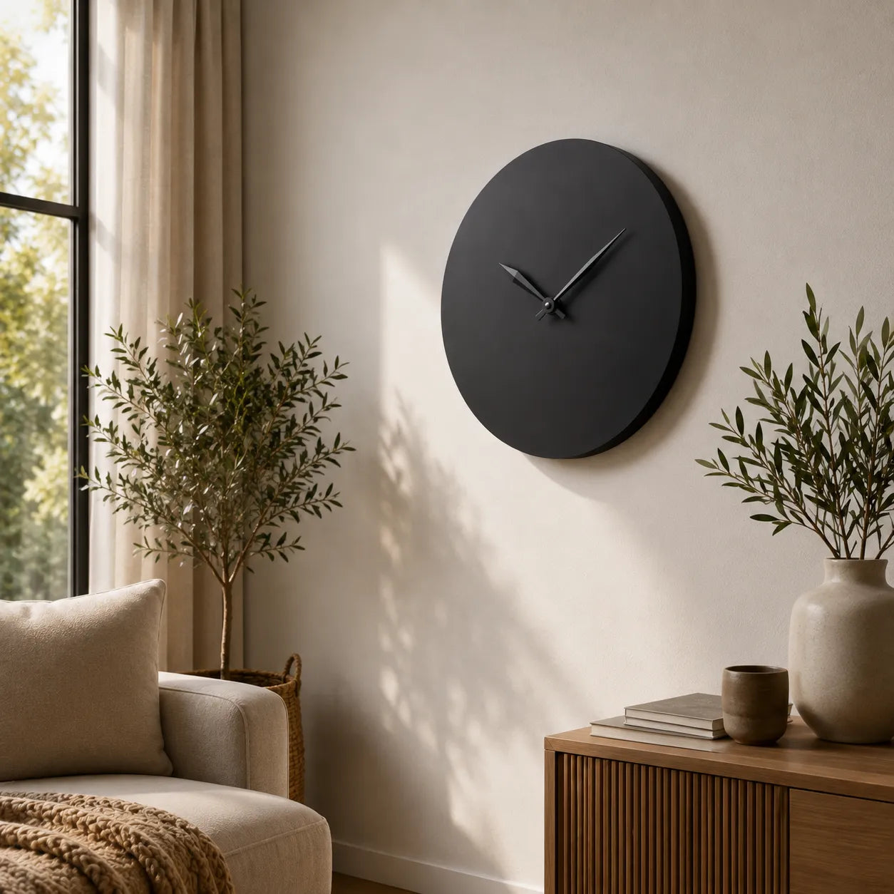 Simple Black Round Wooden Clock | GC012 - GloriousGifts.Pk | Pakistan's 1 Office & Home Decoration Brand