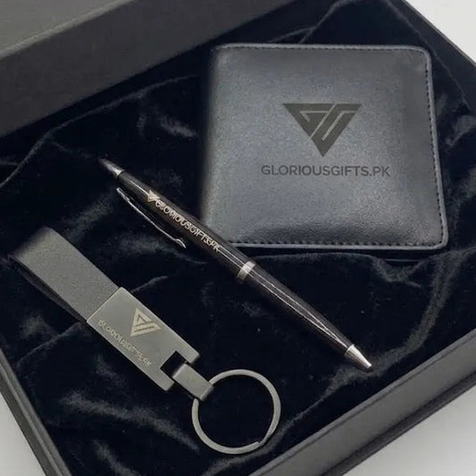 Personalized Leather Wallet & Keychain Set |GD104 - GloriousGifts.Pk | Pakistan's 1 Office & Home Decoration Brand