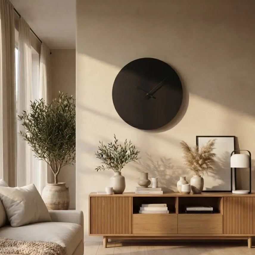 Simple Black Round Wooden Clock | GC012 - GloriousGifts.Pk | Pakistan's 1 Office & Home Decoration Brand