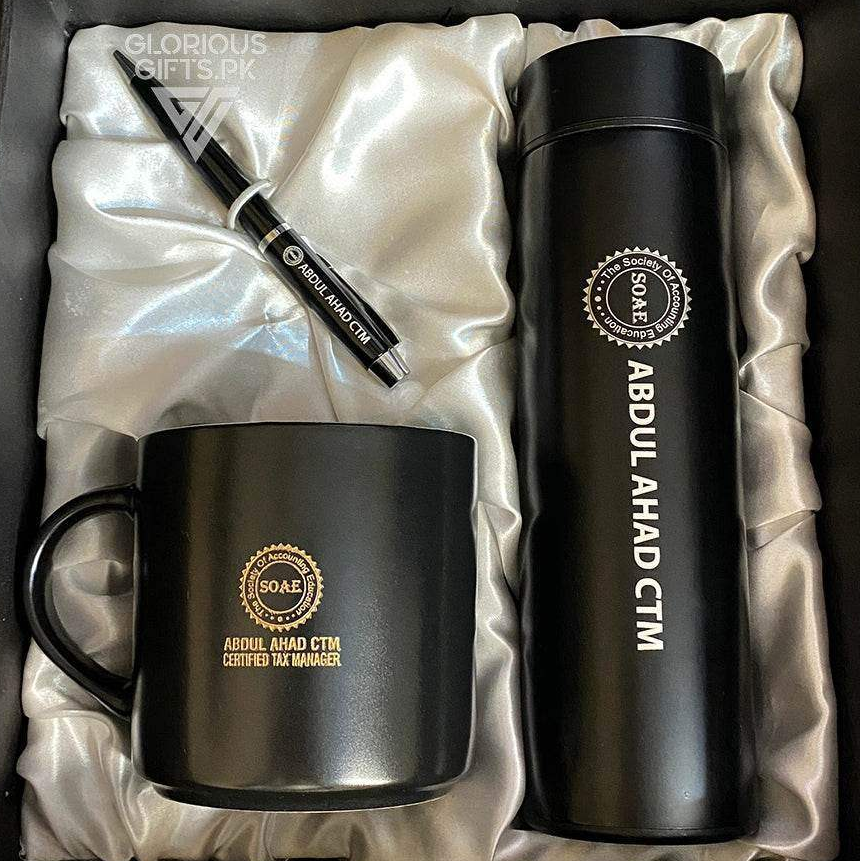 Personalized Engraved Bottle, Tea Mug, Ball Pen Git Set GD102