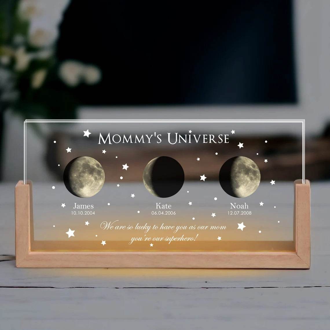 Personalised Crystal Moon Phase Lamp, |GG003 - GloriousGifts.Pk | Pakistan's 1 Office & Home Decoration Brand