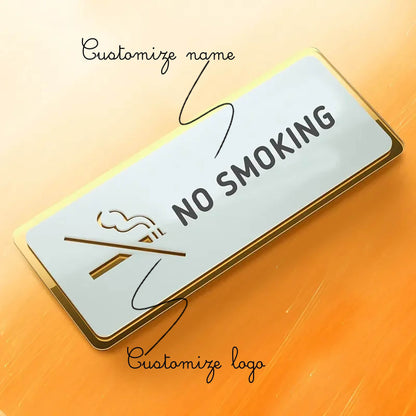 Laser Cut No Smoking Sign Golden Plate | GD010 - GloriousGifts.Pk | Pakistan's 1 Office & Home Decoration Brand