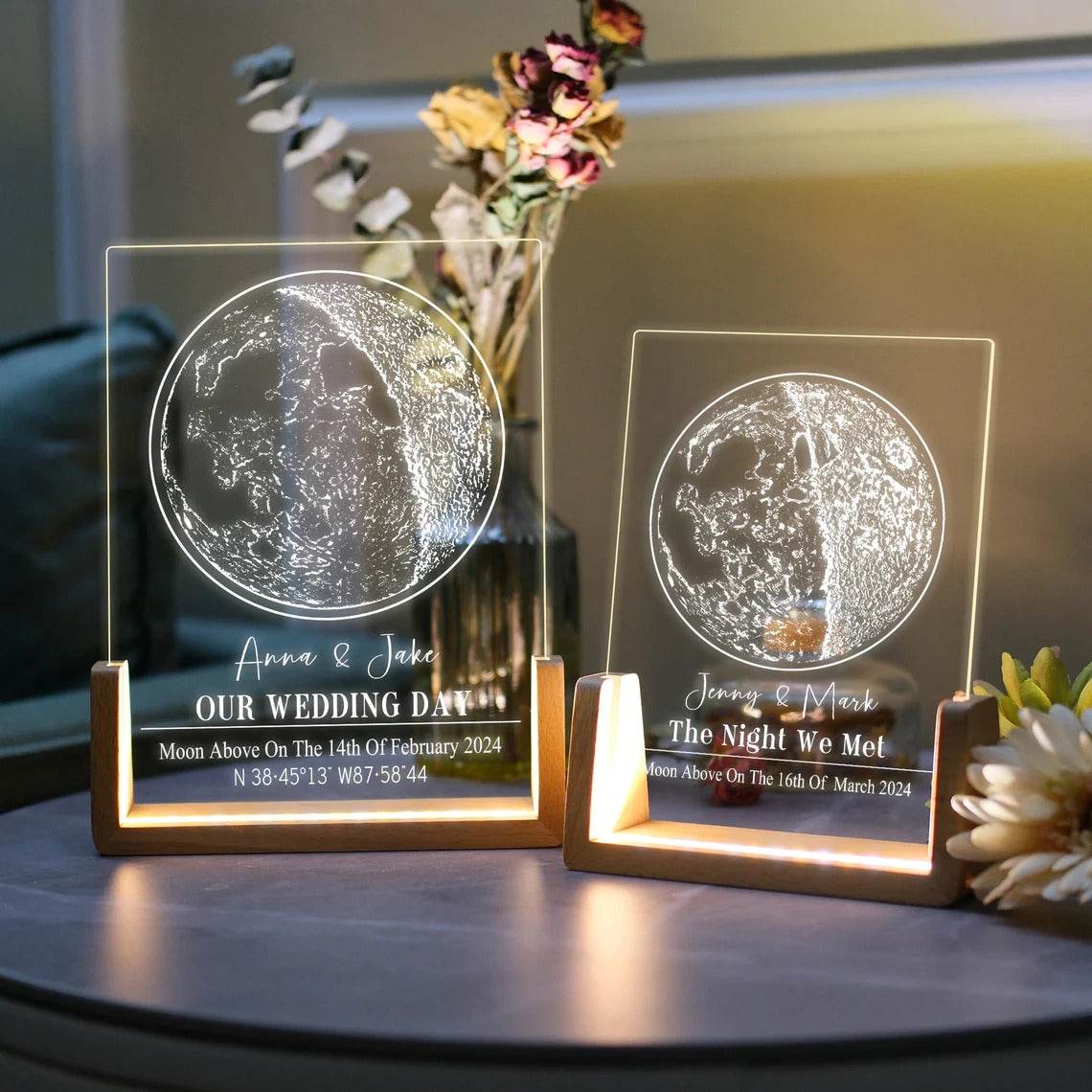 Moon Phase Night Light – Custom Couple Gift |GG004 - GloriousGifts.Pk | Pakistan's 1 Office & Home Decoration Brand