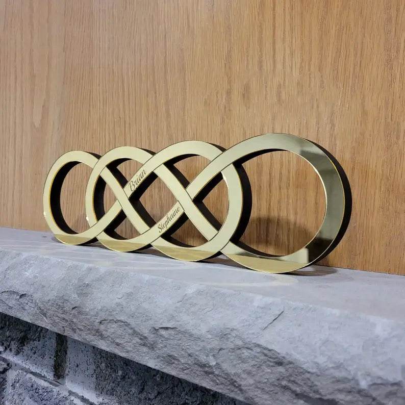 Golden Infinity Sign Gift  Mom  Anniversary, Mother’s Day, Couple |GG007 - GloriousGifts.Pk | Pakistan's 1 Office & Home Decoration Brand