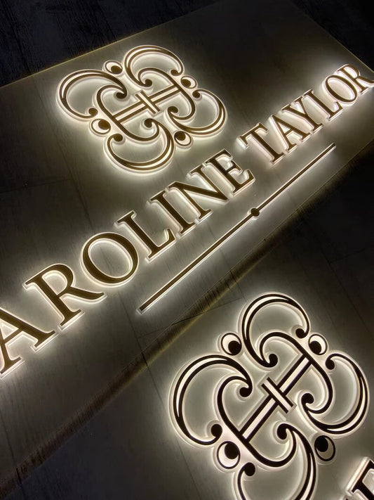 Illuminated 3D Acrylic Salon Sign Custom Logo | GS012
