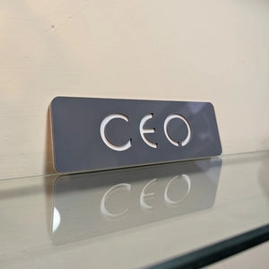 Premium Milky White & Shiny Gray Custom Door Name Plate GD017