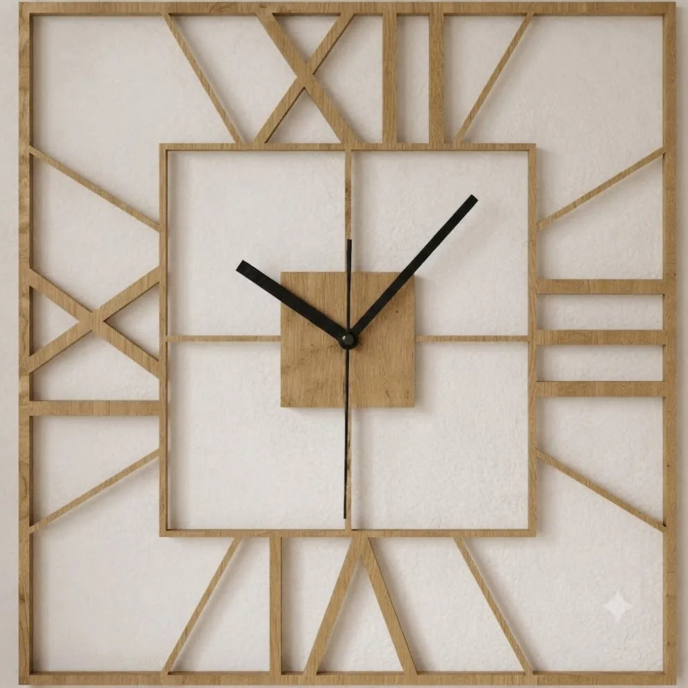 Roman Wooden Clock  Minimalist Home Décor | GC014 - GloriousGifts.Pk | Pakistan's 1 Office & Home Decoration Brand