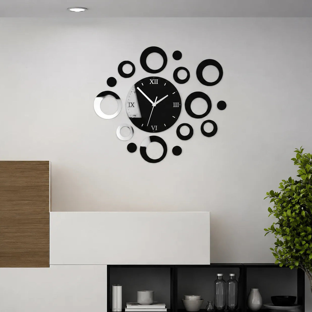 Modern Mirror Wall Clock Kids Room Gift | GC010 - GloriousGifts.Pk | Pakistan's 1 Office & Home Decoration Brand