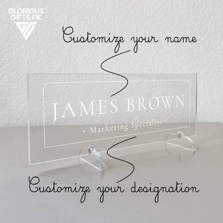 Custom Acrylic Desk Plate Clear | GT011