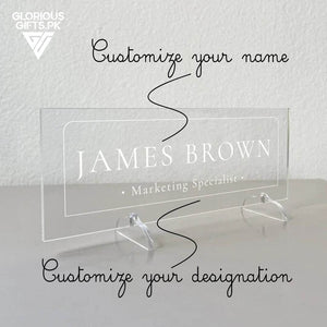 Custom Acrylic Desk Plate Clear | GT011