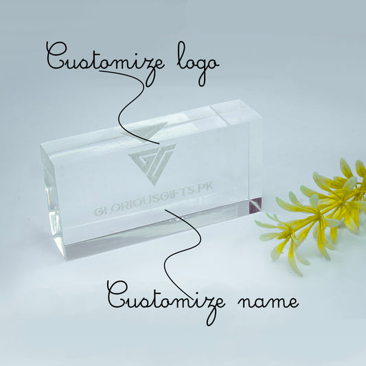 Custom Transparent Paperweight Engraved | GX008