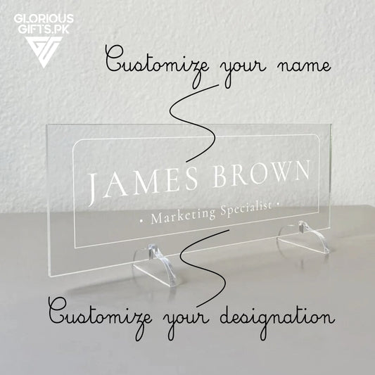 Custom Acrylic Desk Plate Clear | GT011